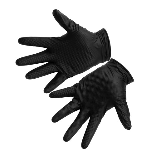 Heavy Duty Disposable Diamond Grip Nitrile Gloves - Medium